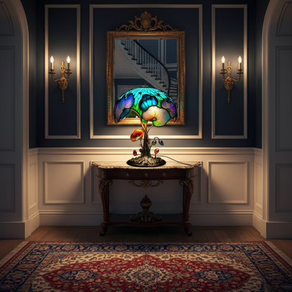 Boho šik lampa s houbovými květy